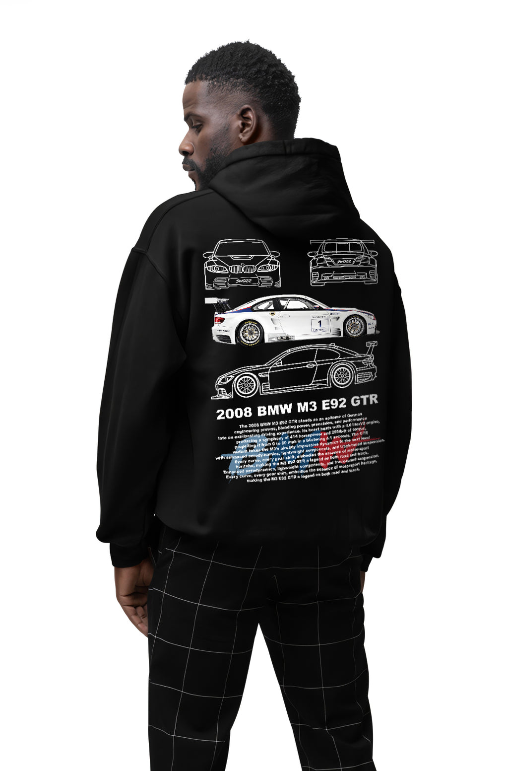 BMW E92 M3 baskılı Unisex Oversize Sweatshirt 3 iplik kalın kışlık Özel Tasarım Hoodie