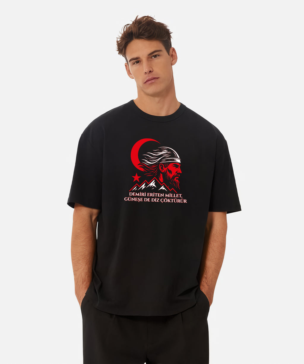 Türk Ergenekon Temalı Özel Tasarım Premium Regular Fit Unisex Tshirt | Tamga Koleksiyonu