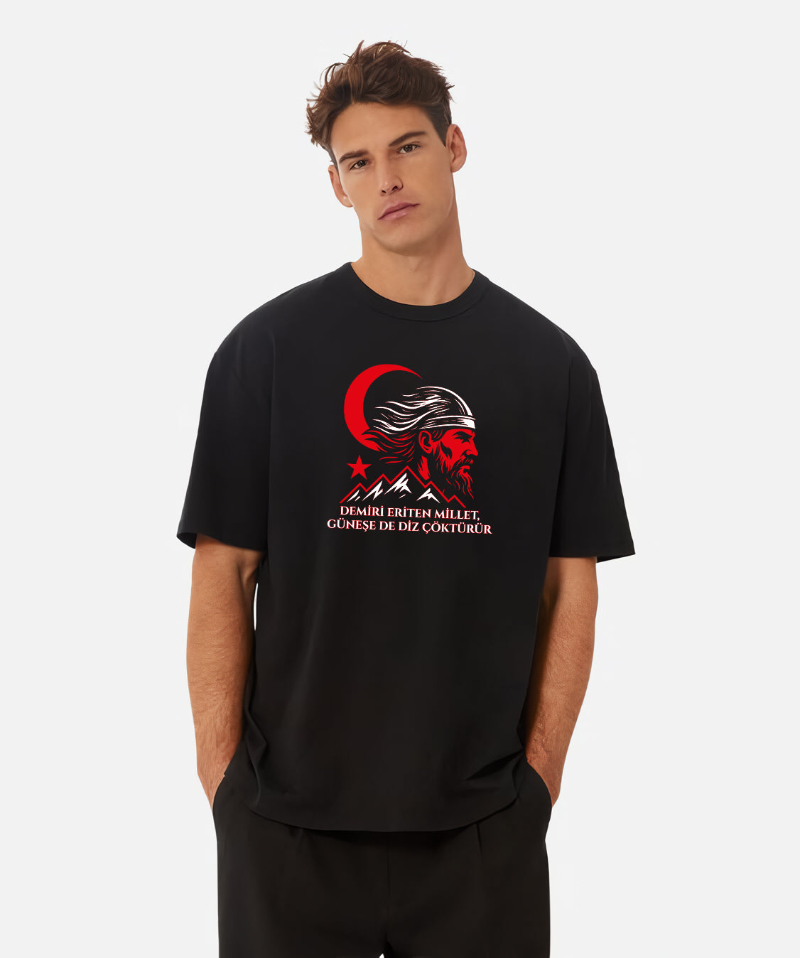 Türk Ergenekon Temalı Özel Tasarım Premium Regular Fit Unisex Tshirt | Tamga Koleksiyonu