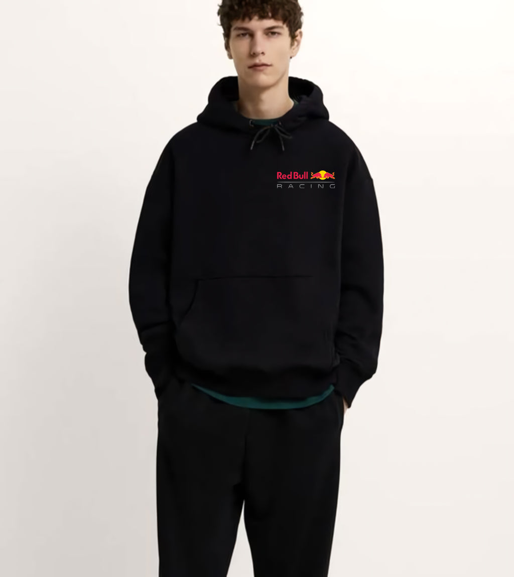 F1 Redbull Team ön ve sırt baskılı Siyah 3 Ip Kalın Kumaş Unisex Sweatshirt Hoodie