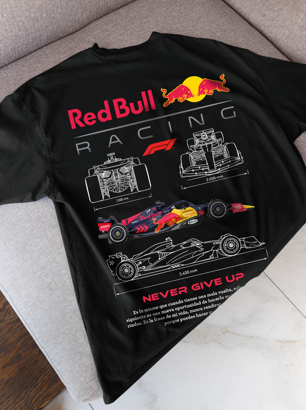 Red Bull Racing F1 Unisex Oversize Tişört – Formula 1 Takım Temalı %100 Pamuk Özel Baskı