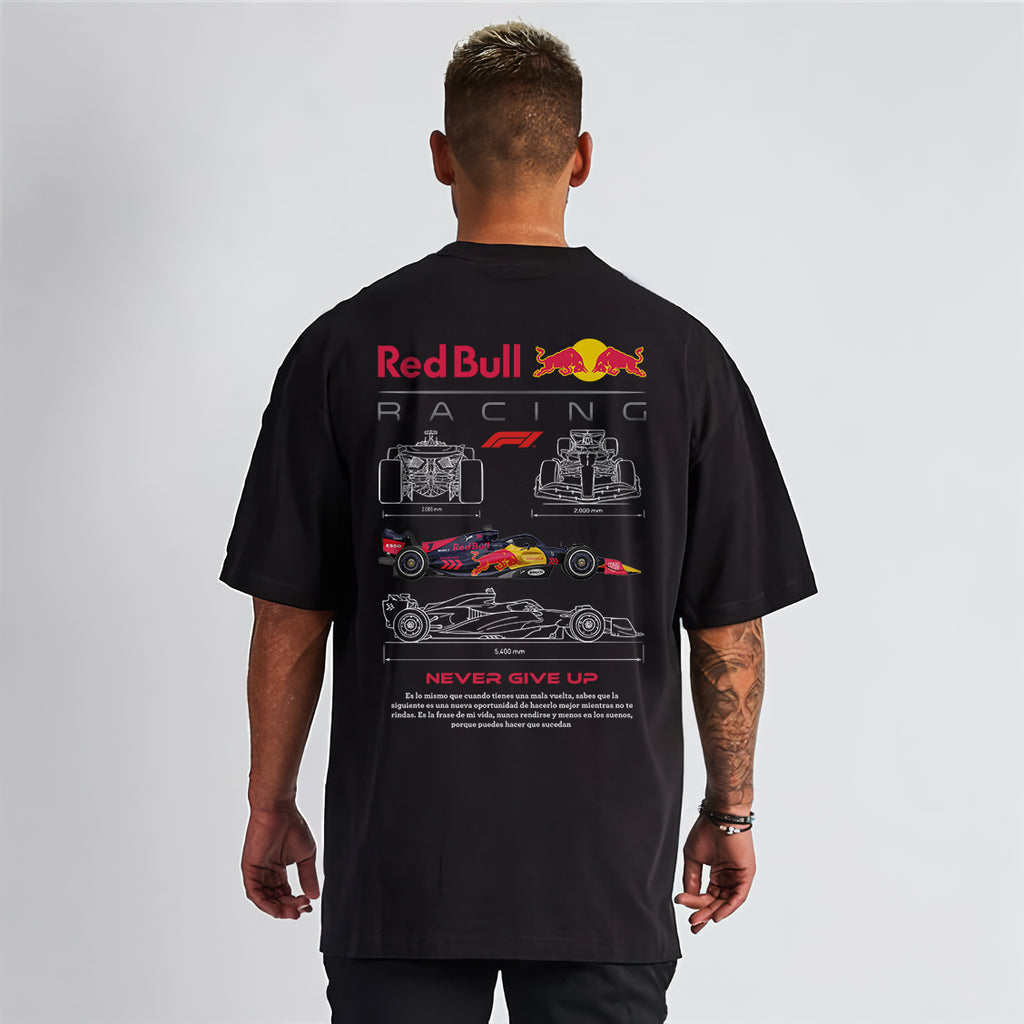Red Bull Racing F1 Unisex Oversize Tişört – Formula 1 Takım Temalı %100 Pamuk Özel Baskı
