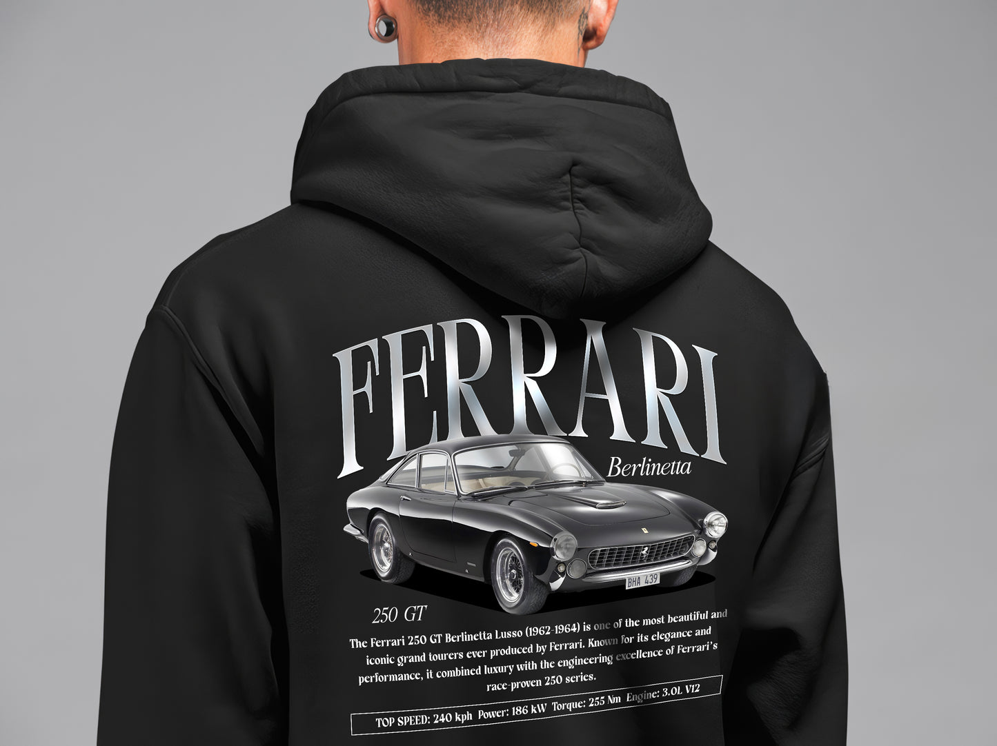 Ferrari Berlinetta 250 gt Unisex Sweatshirt  Baskılı 3 Ip Kalın Kumaş Hoodie