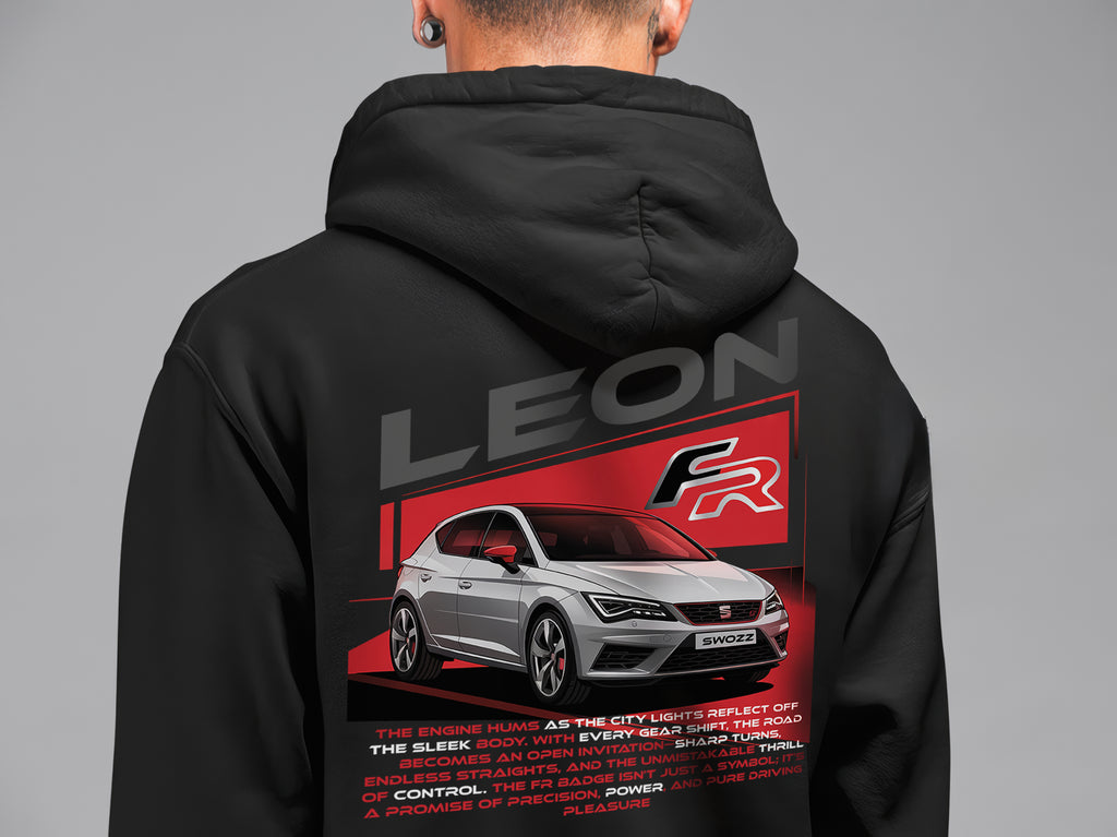 Seat Leon FR Hoodie – Limited Edition, Unisex Oversize Kapüşonlu Sweatshirt, Kanguru Cepli, 3 İplik Şardonlu