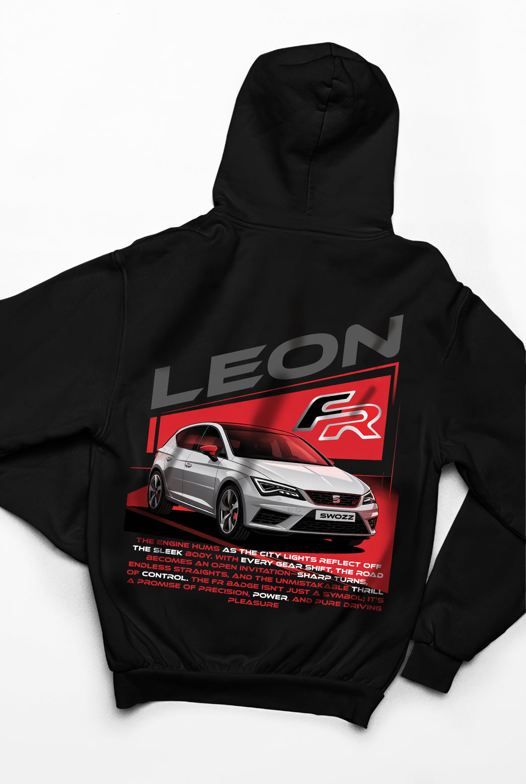 Seat Leon FR Hoodie – Limited Edition, Unisex Oversize Kapüşonlu Sweatshirt, Kanguru Cepli, 3 İplik Şardonlu