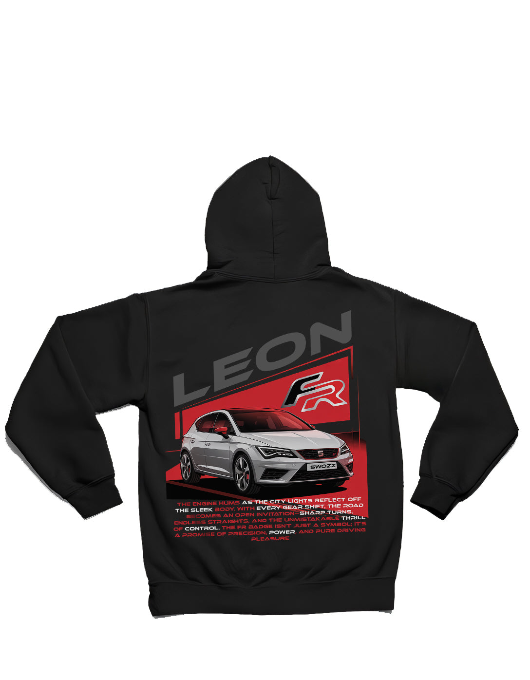 Seat Leon FR Hoodie – Limited Edition, Unisex Oversize Kapüşonlu Sweatshirt, Kanguru Cepli, 3 İplik Şardonlu