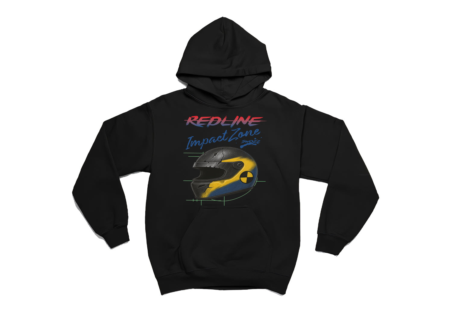 Impact Zone Hoodie – Unisex Oversize Kapüşonlu Sweatshirt, 3 İplik Şardonlu