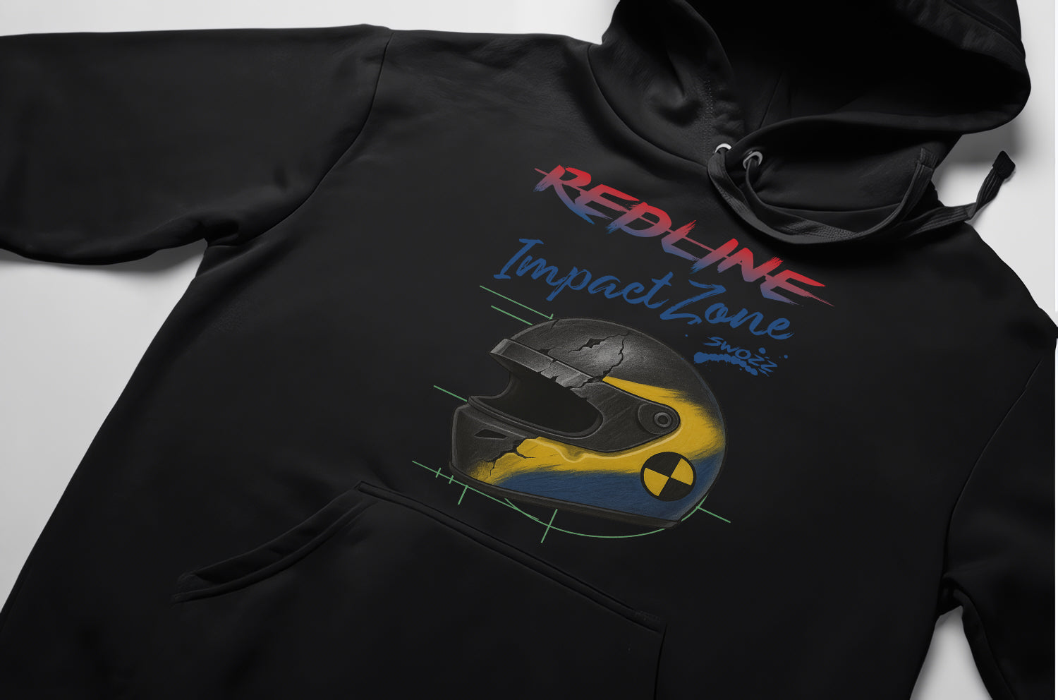 Impact Zone Hoodie – Unisex Oversize Kapüşonlu Sweatshirt, 3 İplik Şardonlu