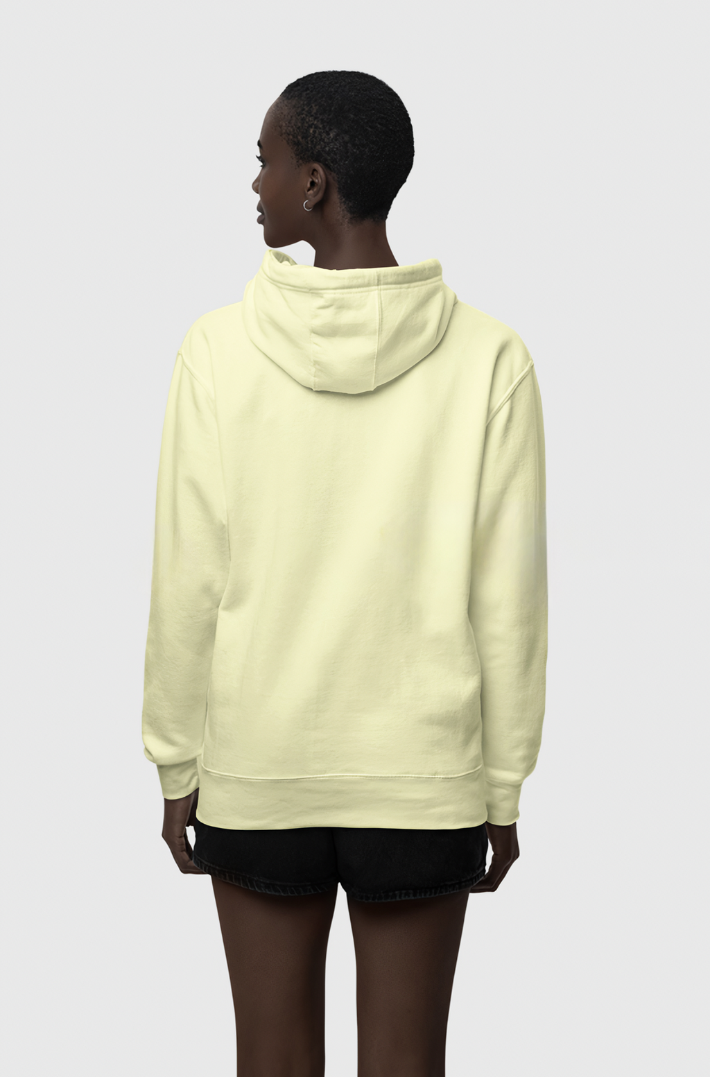 Krem Rengi Basic Regular Fit Hoodie – Unisex, Premium 3 İplik Şardonlu Kapüşonlu Sweatshirt