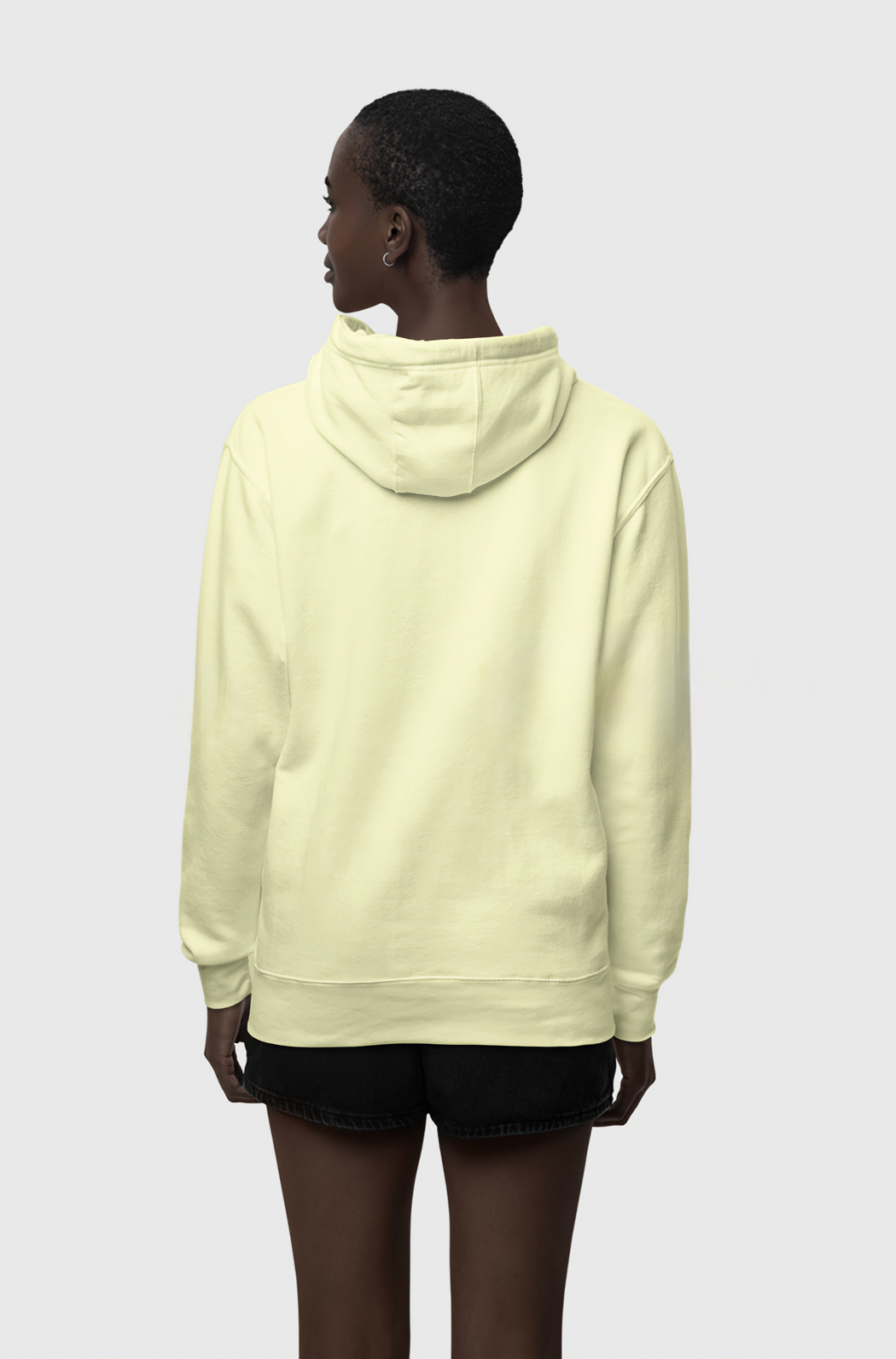 Krem Rengi Basic Regular Fit Hoodie – Unisex, Premium 3 İplik Şardonlu Kapüşonlu Sweatshirt