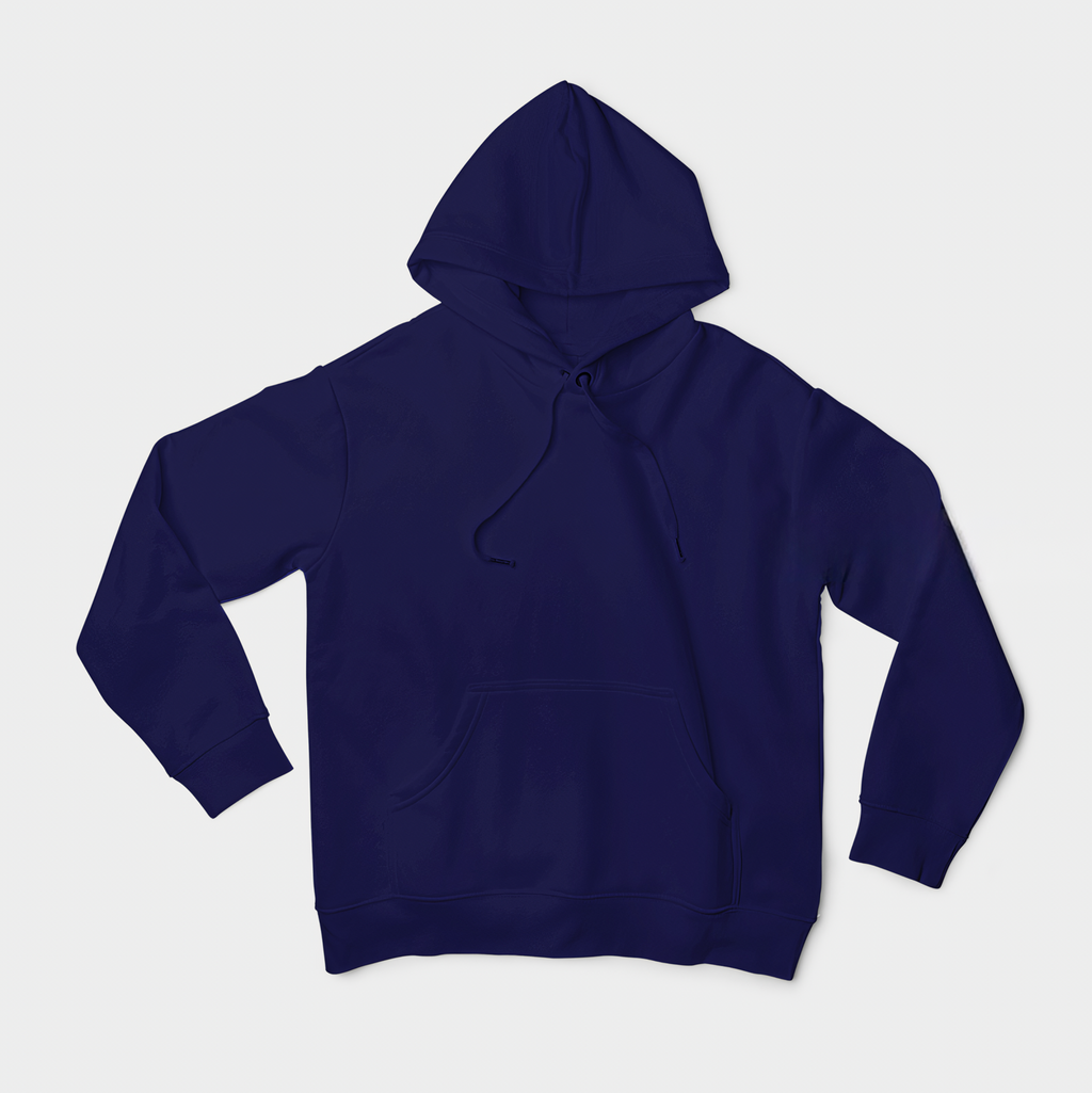 Lacivert Basic Regular Fit Hoodie – Unisex, Premium 3 İplik Şardonlu Kapüşonlu Sweatshirt
