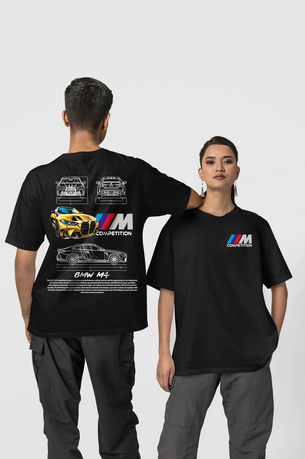 BMW M4 Temalı Unisex Regular Tişört – Özgün Spor Araba Tasarımı