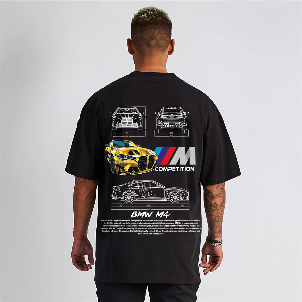 BMW M4 Temalı Unisex Regular Tişört – Özgün Spor Araba Tasarımı