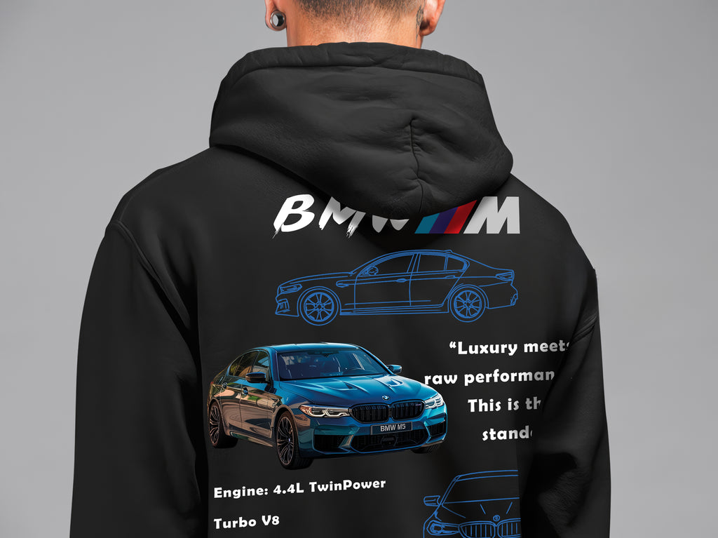 BMW M5 Hoodie – Limited Edition, Unisex Oversize Kapüşonlu Sweatshirt, 3 İplik Şardonlu