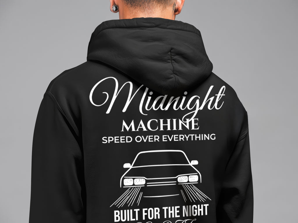 Midnight Machine Hoodie – Speed Spirit Koleksiyonu, Unisex Oversize Kapüşonlu Sweatshirt, 3 İplik Şardonlu