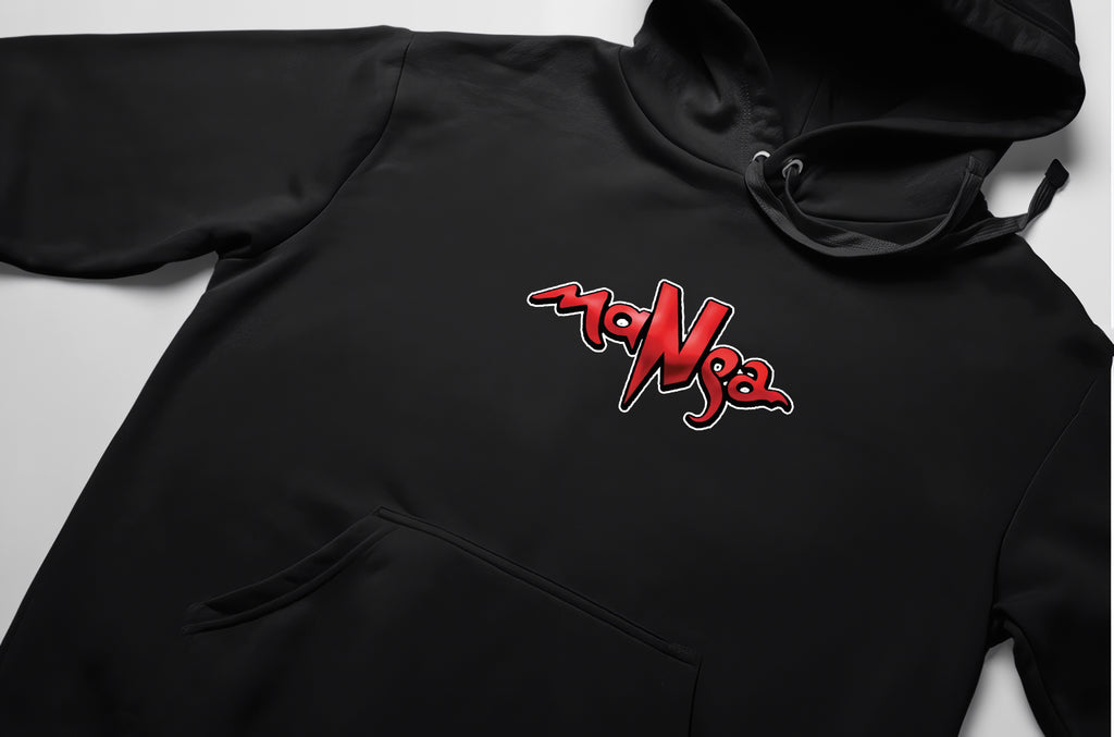 Manga Hoodie – Çift Taraf Baskılı Oversize Siyah