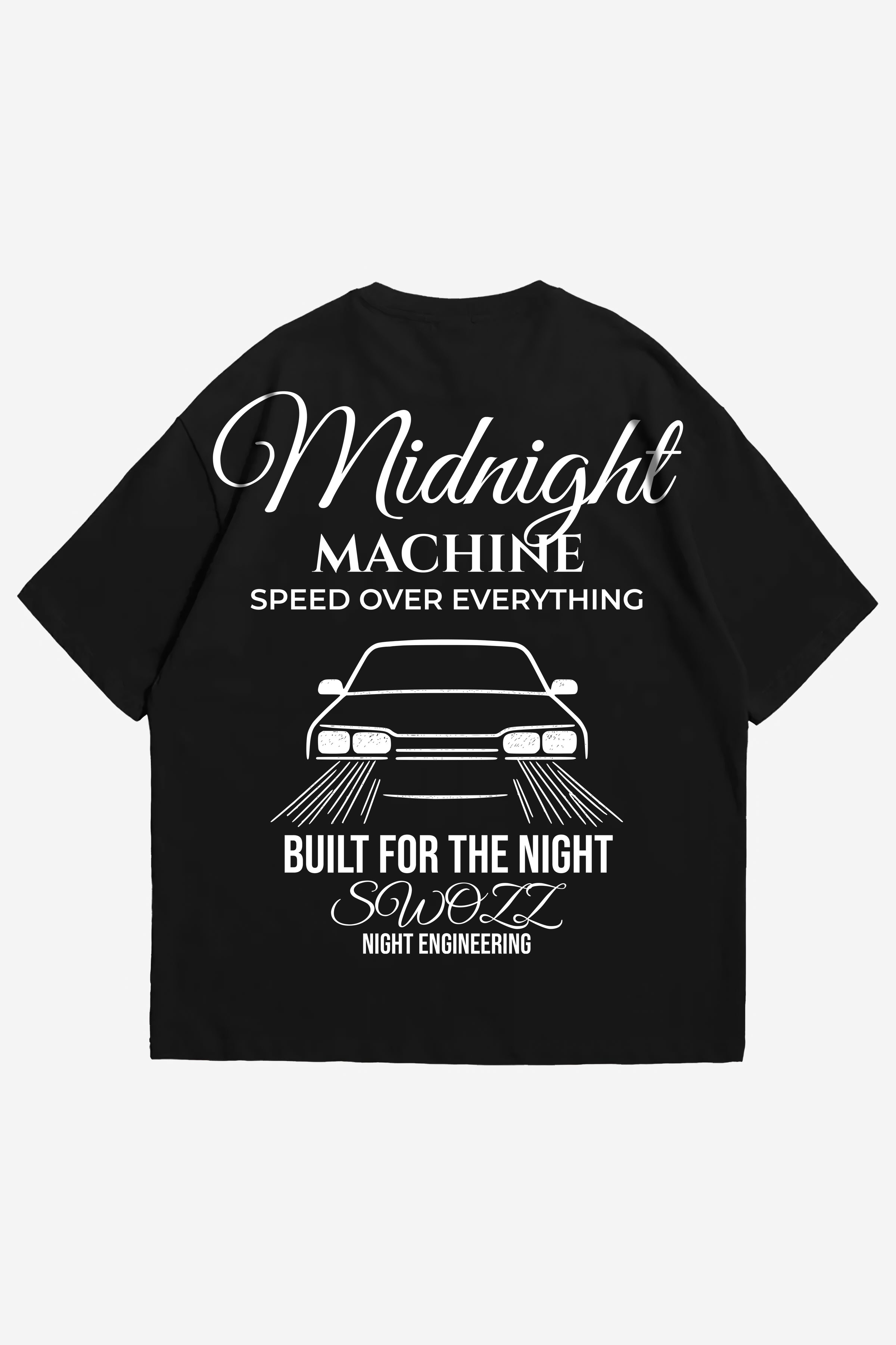 Midnight Machine Tasarımı - Siyah Regular Unisex Tişört | SWOZZ SPEED & SPIRIT Koleksiyonu