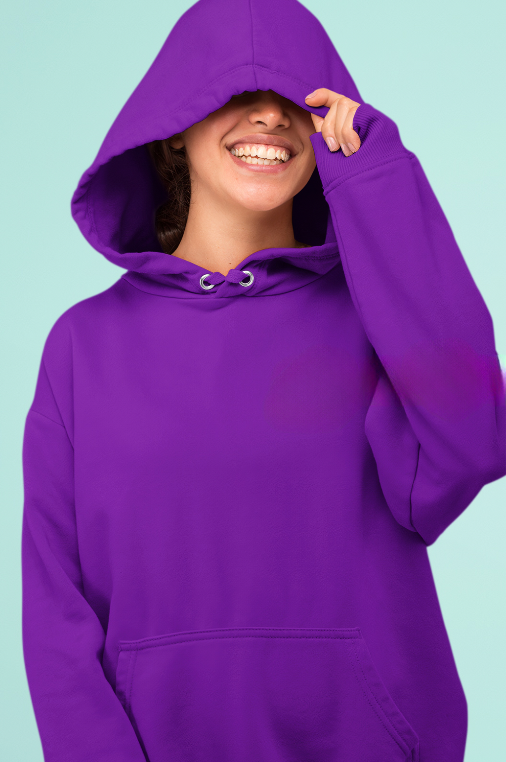 Mor Basic Regular Fit Hoodie – Unisex, Premium 3 İplik Şardonlu Kapüşonlu Sweatshirt