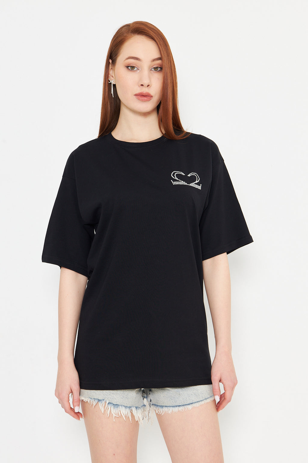 Motive Taş Baskılı Tshirt Oversize Unisex