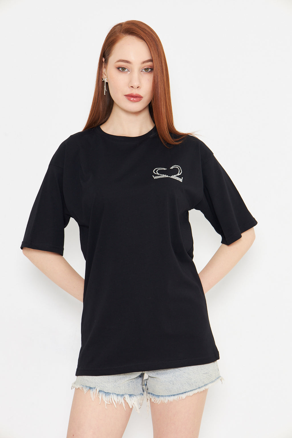 Motive Taş Baskılı Tshirt Oversize Unisex