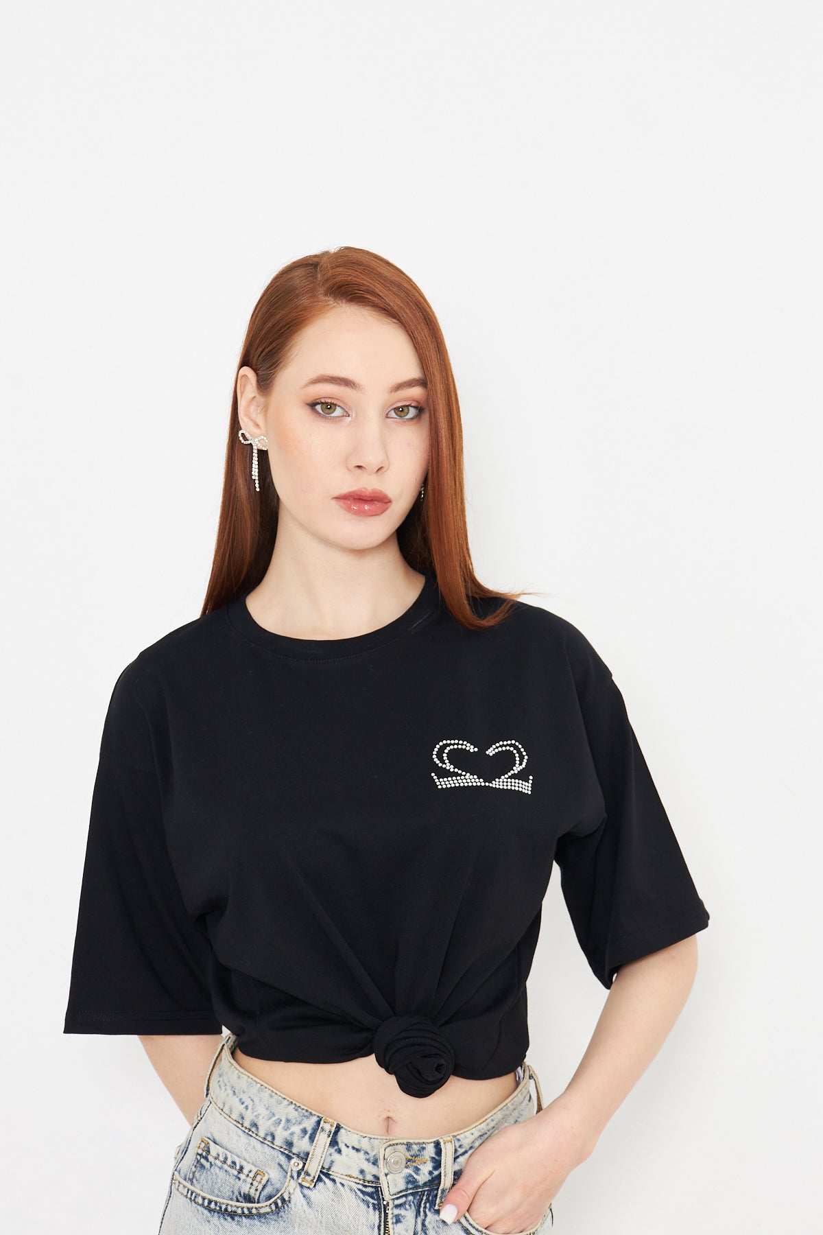 Motive Taş Baskılı Tshirt Oversize Unisex