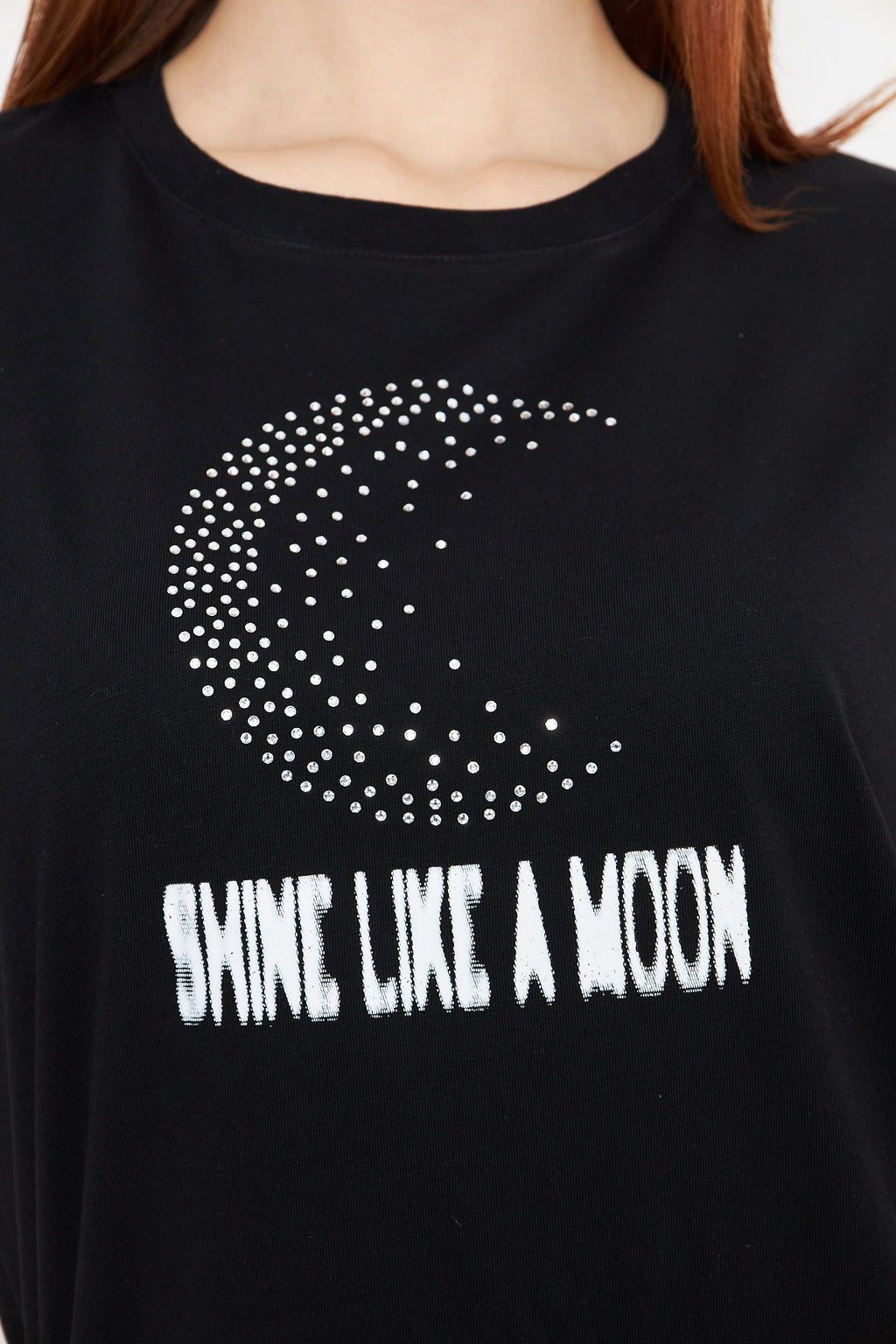 Ay Gibi Parla Taş Baskılı Tshirt Regular Kadın