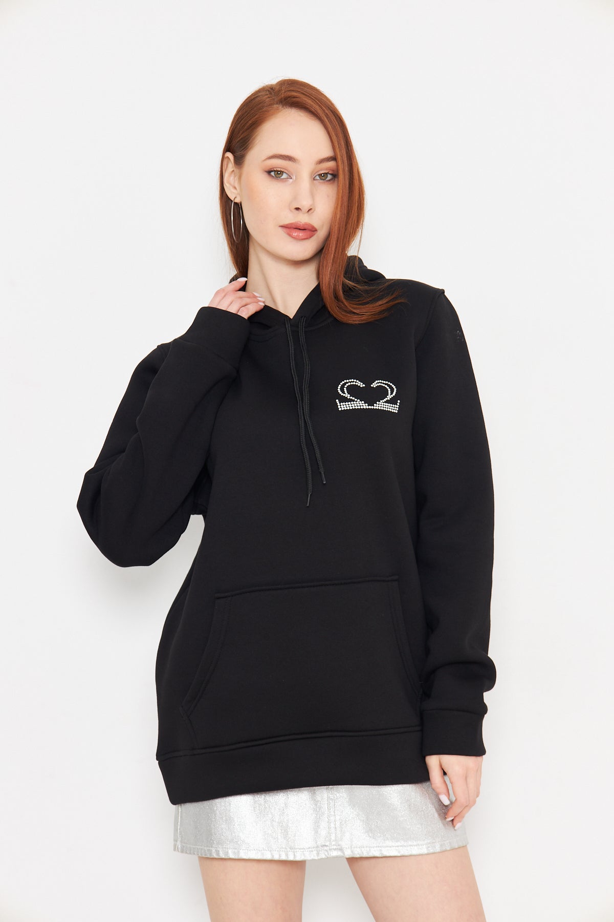 Taş Baskılı Unisex Oversize Motive Sweatshirt