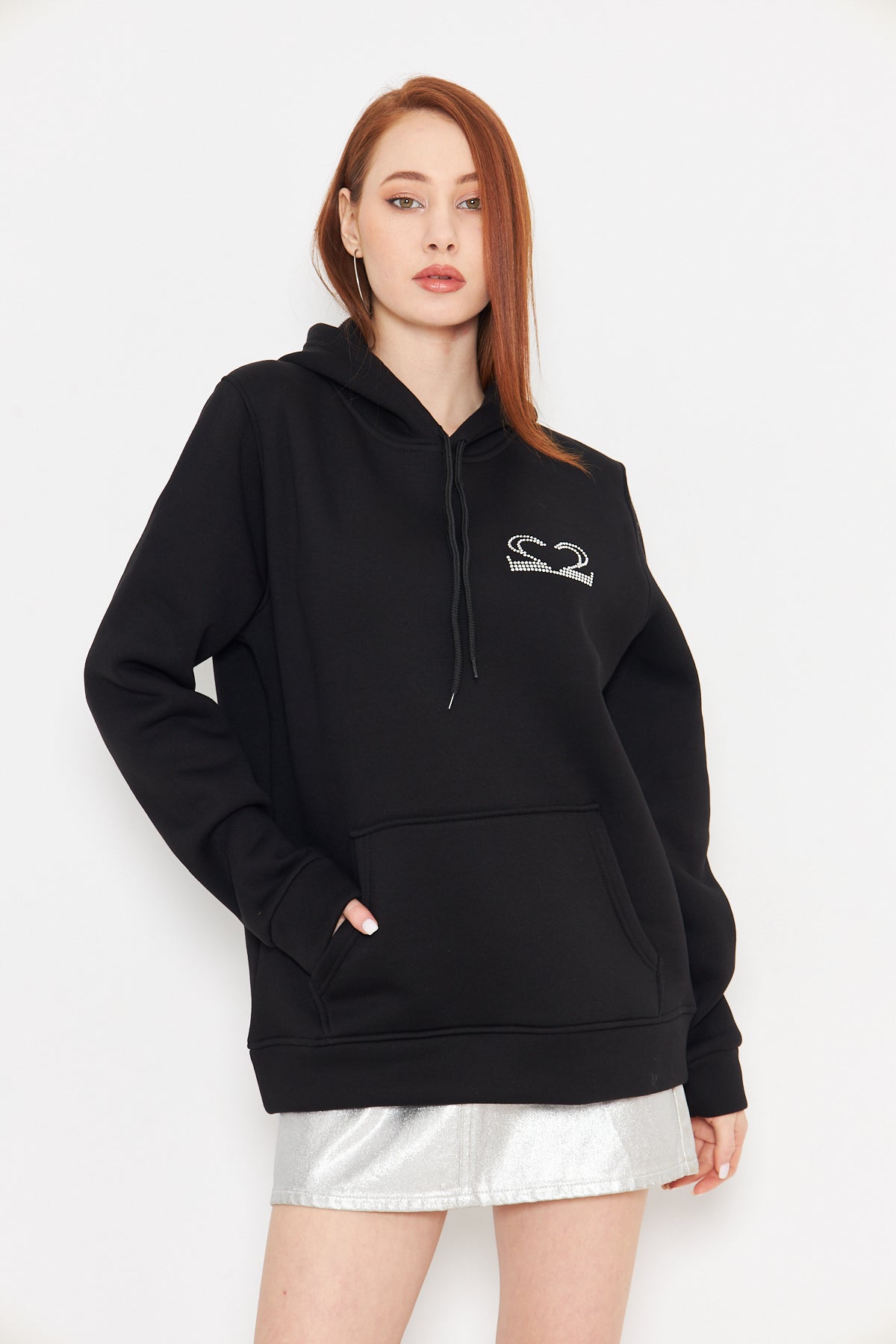 Taş Baskılı Unisex Oversize Motive Sweatshirt