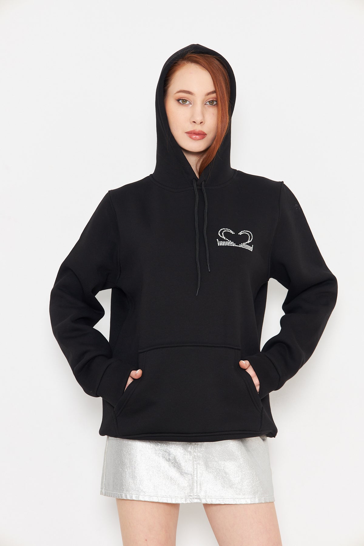 Taş Baskılı Unisex Oversize Motive Sweatshirt