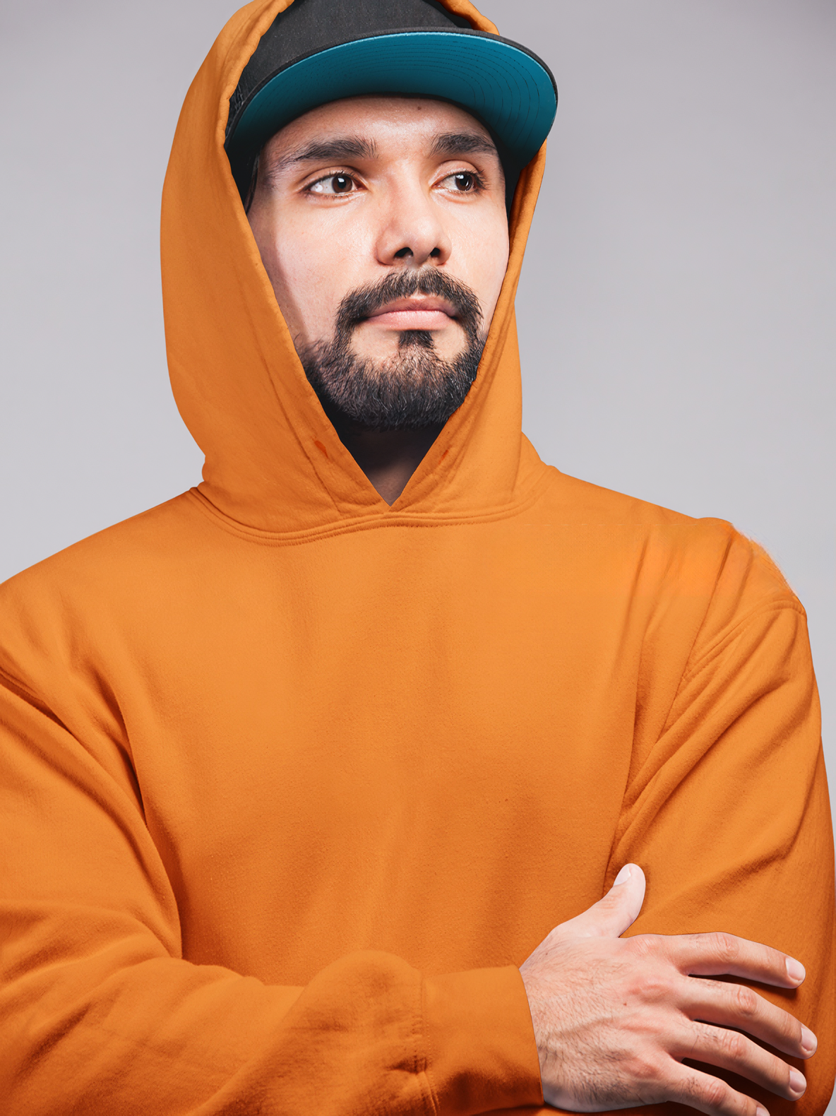 Turuncu Basic Regular Fit Hoodie – Unisex, Premium 3 İplik Şardonlu Kapüşonlu Sweatshirt