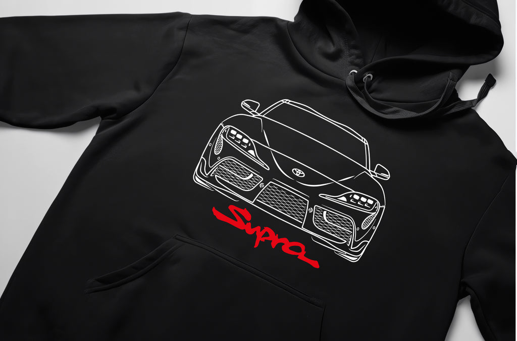 Toyota Supra Baskılı Kalın Pamuklu Oversize Unisex Siyah Sweatshirt