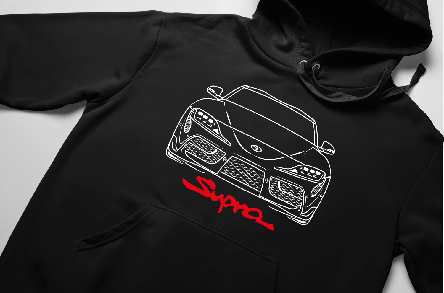 Toyota Supra Baskılı Kalın Pamuklu Oversize Unisex Siyah Sweatshirt