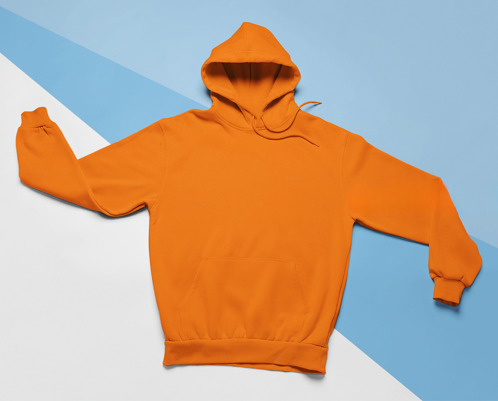 Turuncu Basic Regular Fit Hoodie – Unisex, Premium 3 İplik Şardonlu Kapüşonlu Sweatshirt