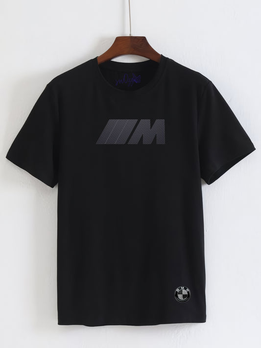 BMW Logolu Ve M Baskılı Unisex Oversize Pamuklu Tişört