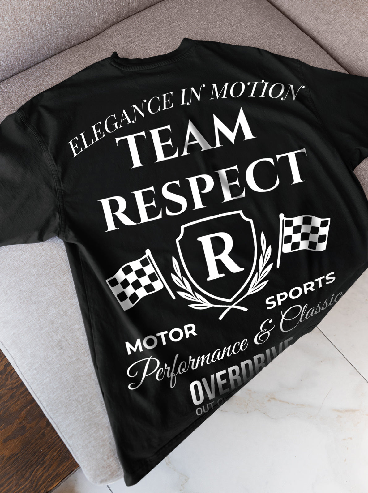 – Respect The Drive Tasarımı Siyah Regular Unisex Tişört| SWOZZ SPEED & SPIRIT KOLEKSİYONU