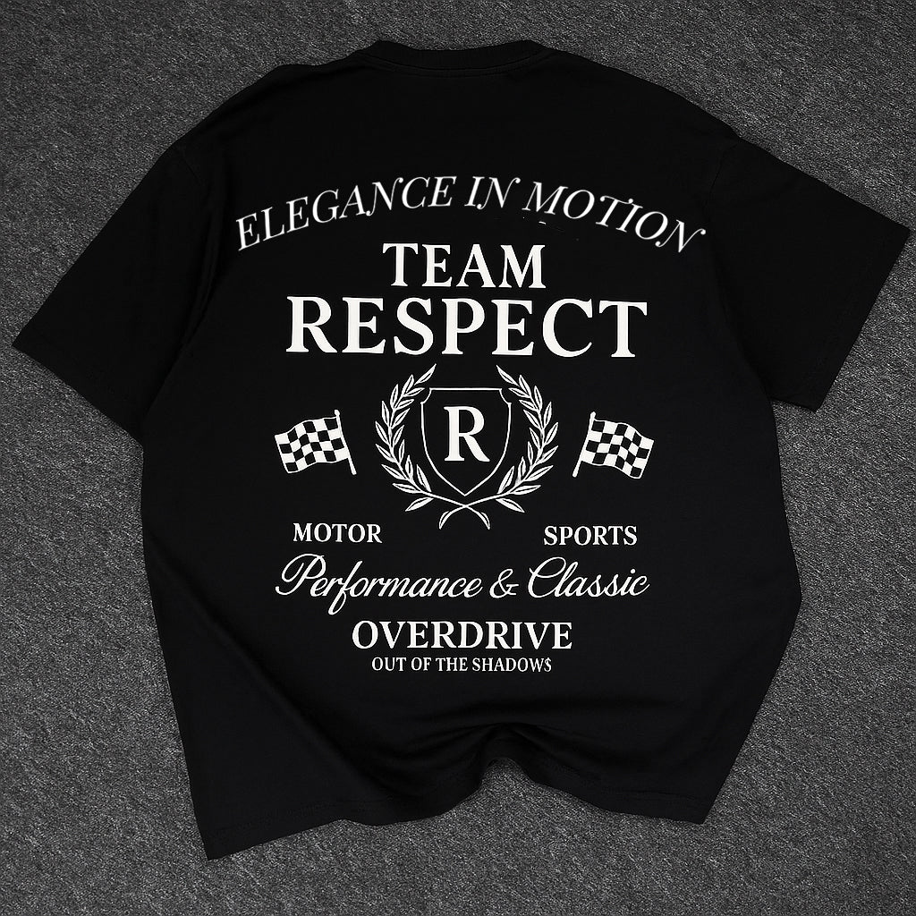 – Respect The Drive Tasarımı Siyah Regular Unisex Tişört| SWOZZ SPEED & SPIRIT KOLEKSİYONU