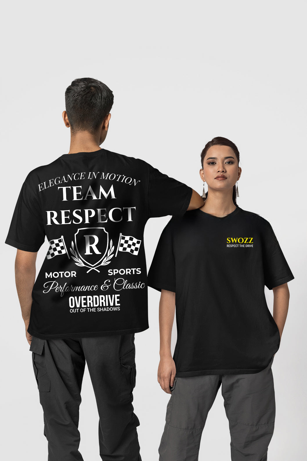 – Respect The Drive Tasarımı Siyah Regular Unisex Tişört| SWOZZ SPEED & SPIRIT KOLEKSİYONU
