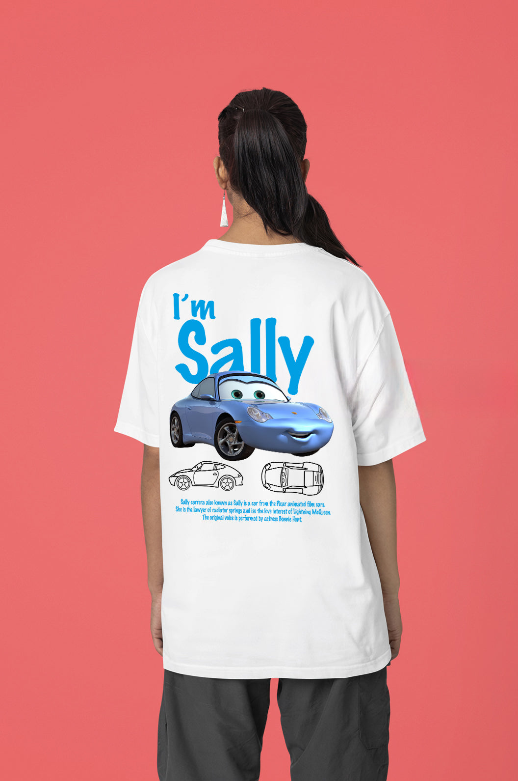 I'm Sally Ve Şimşek McQueen Cars Baskılı Siyah Beyaz 2'li Sevgili Kombini Çift Tshirt 2 Adet