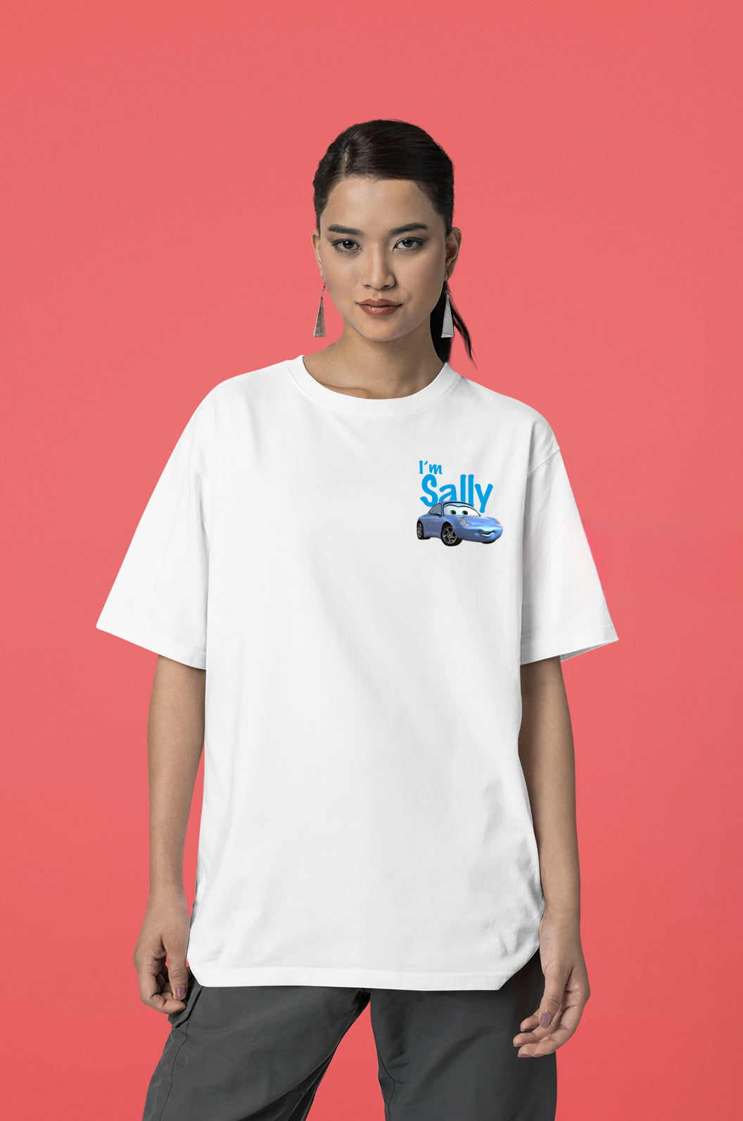 I'm Sally Ve Şimşek McQueen Cars Baskılı Siyah Beyaz 2'li Sevgili Kombini Çift Tshirt 2 Adet