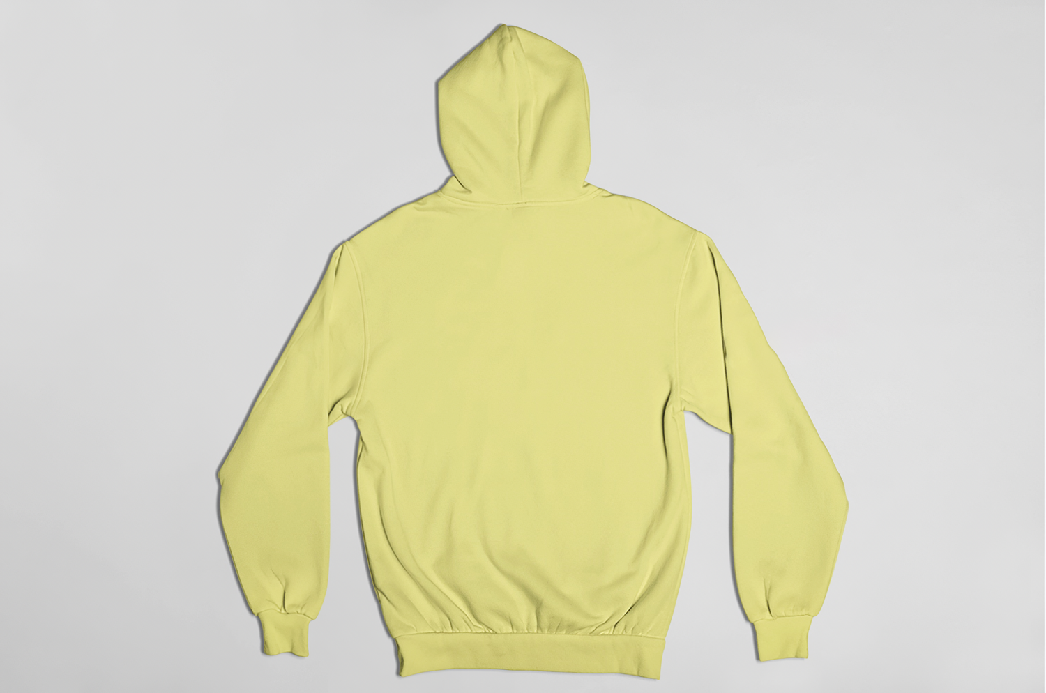 Sarı Basic Regular Fit Hoodie – Unisex, Premium 3 İplik Şardonlu Kapüşonlu Sweatshirt