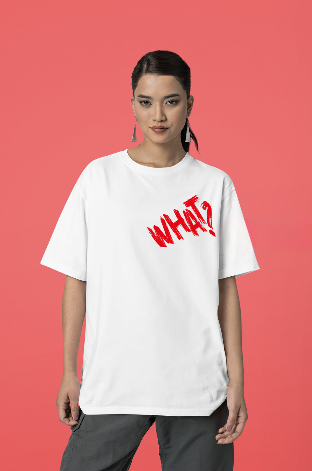 I SEE YOU Yazılı Beyaz Oversize Unisex Tişört – Özel Baskılı Streetwear Tasarım