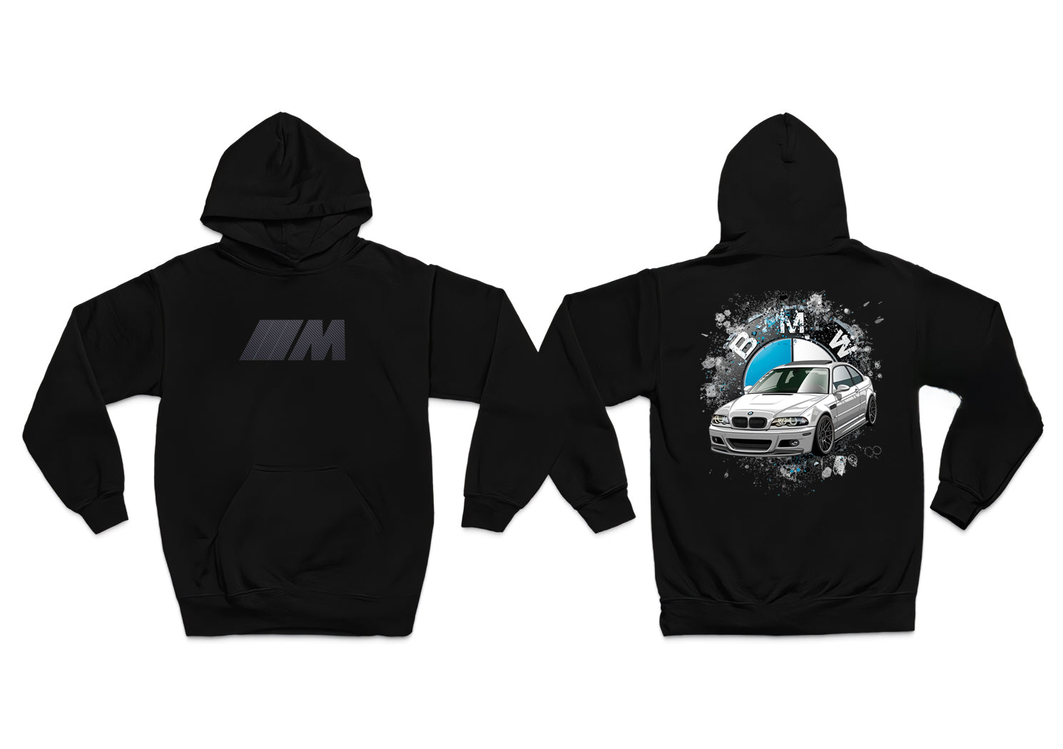 BMW E46 Ön ve Sırt Baskılı 3 iplik kalın kışlık Özel Tasarım Unisex Oversize Sweatshirt Hoodie