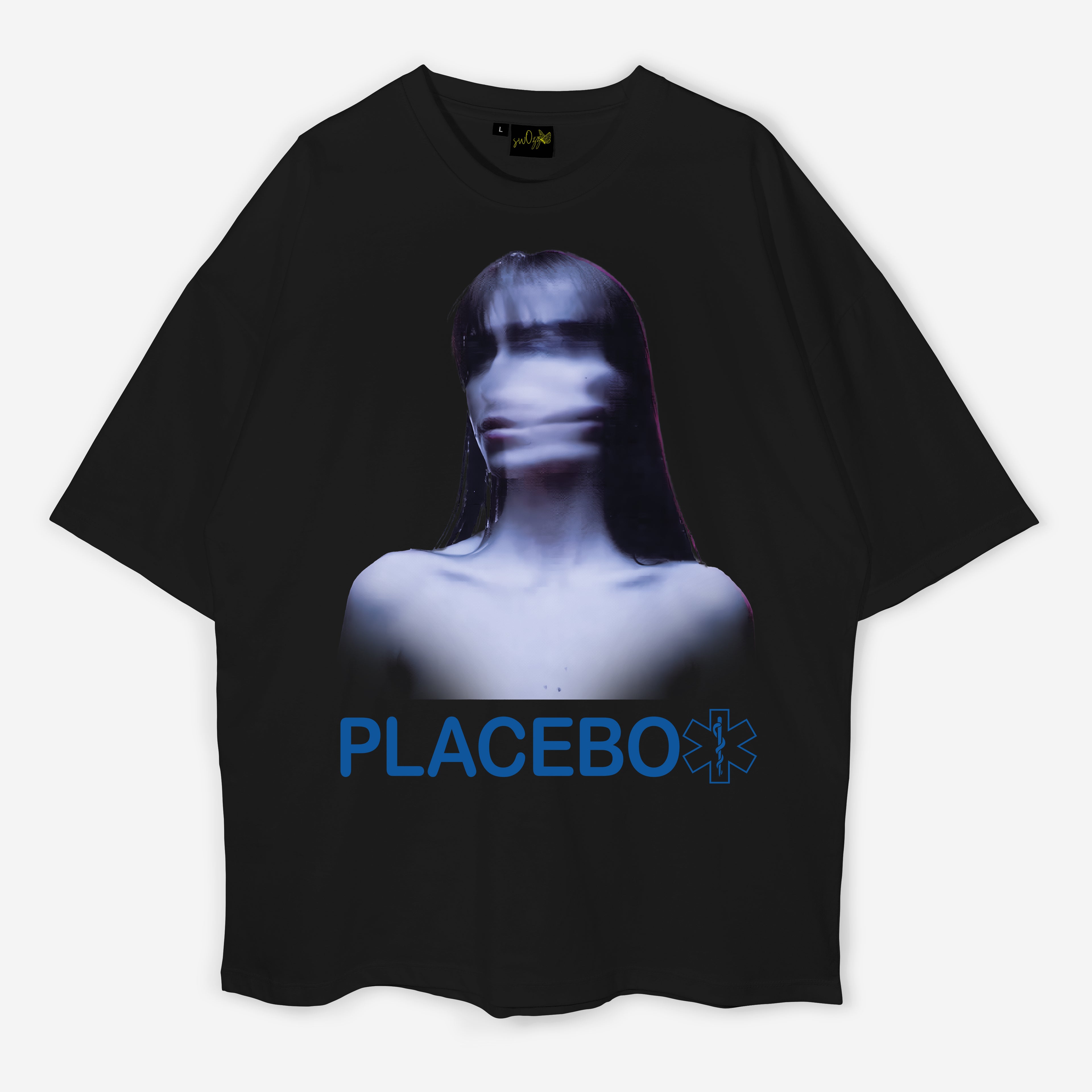 Placebo Baskılı Kadın Oversize Pamuklu Tshirt