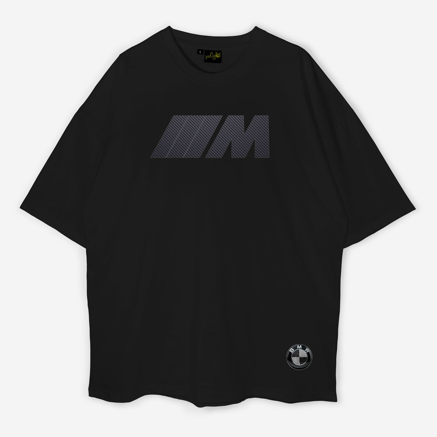 BMW Logolu Ve M Baskılı Unisex Oversize Pamuklu Tişört