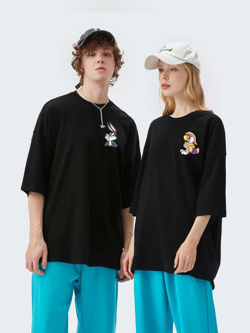 Bugs Buny & Lola Buny Baskılı Sevgili Kombini Çift Tshirt 2 Adet