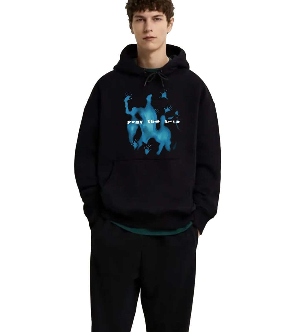 Pray The Lord Baskılı Siyah Hoodie Sweatshirt Unisex