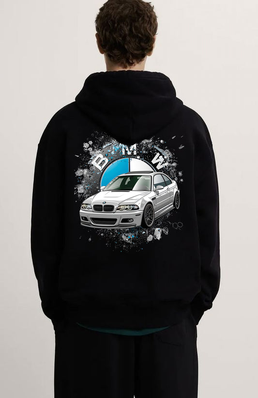 BMW E46 Ön ve Sırt Baskılı 3 iplik kalın kışlık Özel Tasarım Unisex Oversize Sweatshirt Hoodie