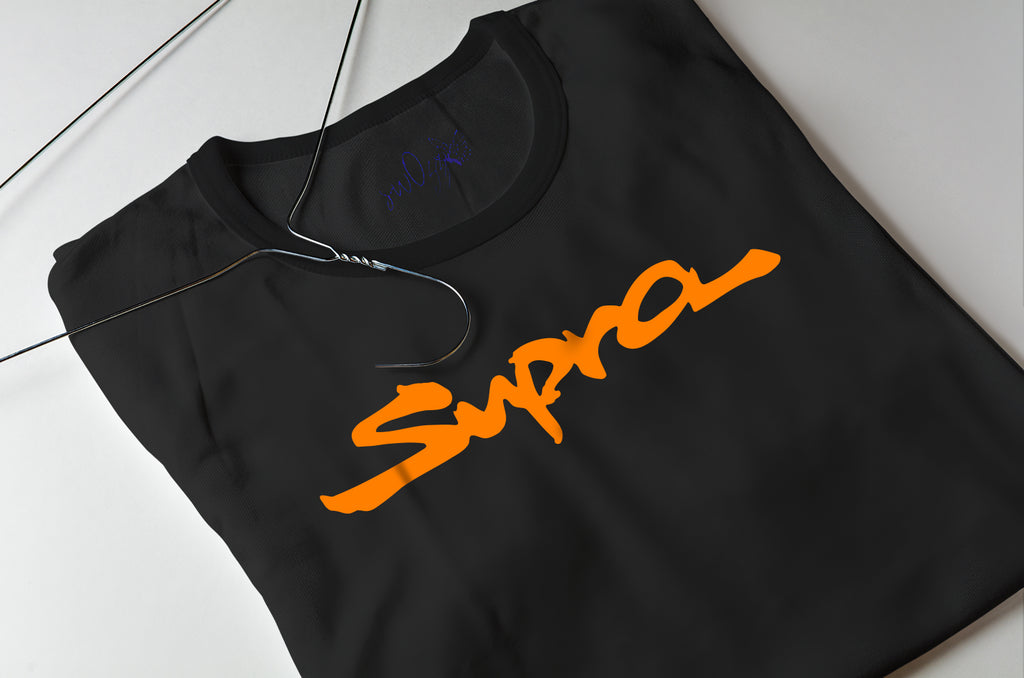 Supra MK4 Baskılı Yüksek Kaliteli Unisex Beyaz ve Siyah Regular Tshirt