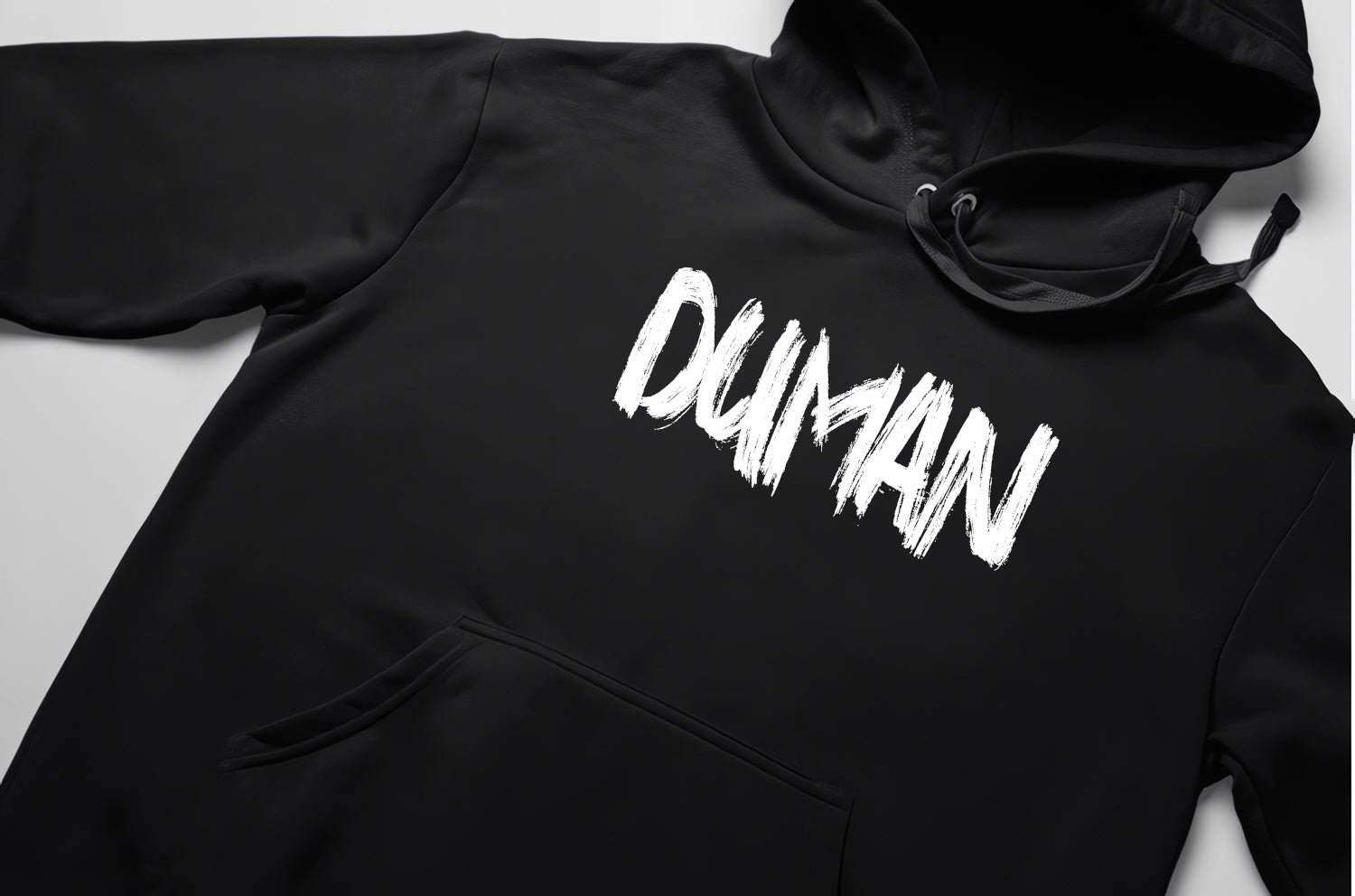 Duman Yazılı Siyah Hoodie – Unisex Oversize