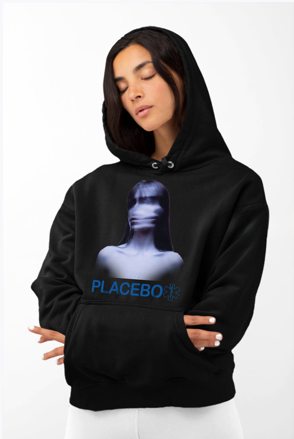 Placebo Baskılı 3 iplik kalın kışlık Özel Tasarım Unisex Oversize Sweatshirt Hoodie